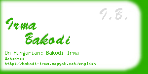 irma bakodi business card